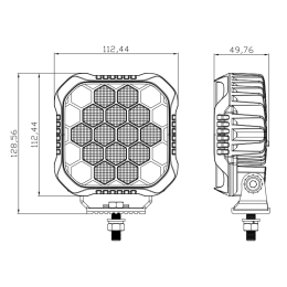 Светодиодная фара рабочего света РИФ 112x112x50 мм 90W LED