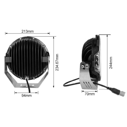 Светодиодные фары комбинированного света AURORA 229 мм 205W LED