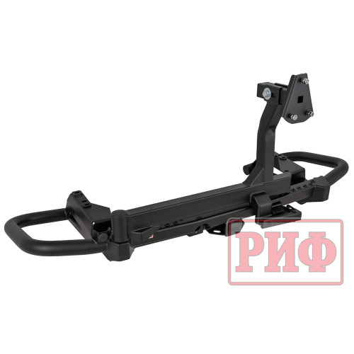 Бампер РИФ силовой задний Toyota Land Cruiser 200 2007-2015 c квадратом под фаркоп и калиткой, стандарт