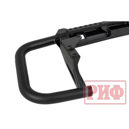 Бампер РИФ силовой задний Toyota Land Cruiser 200 2007-2015 c квадратом под фаркоп и калиткой, стандарт