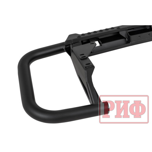 Бампер РИФ силовой задний Toyota Land Cruiser 200 2007-2015 c квадратом под фаркоп и калиткой, стандарт