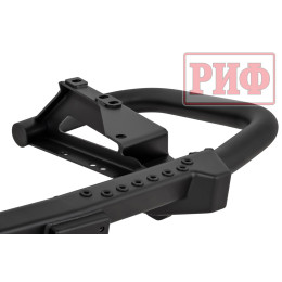 Бампер РИФ силовой задний Toyota Land Cruiser 200 2007-2015 c квадратом под фаркоп и калиткой, стандарт