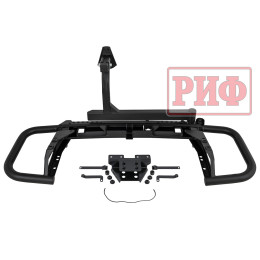 Бампер РИФ силовой задний Toyota Land Cruiser 200 2007-2015 c квадратом под фаркоп и калиткой, стандарт