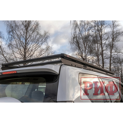 Багажник экспедиционный (платформа) алюминиевый РИФ 1150x2080 мм для Toyota Land Cruiser Prado 150 (с крепежом)