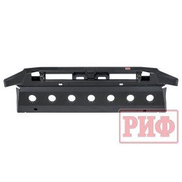 Бампер передний силовой/защита штатного бампера РИФ Renault Duster 2021+ с квадратом под  фаркоп и защитой радиатора 