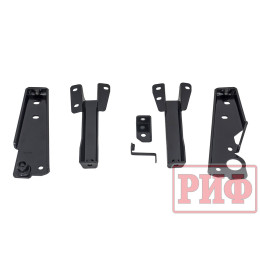 Бампер передний силовой/защита штатного бампера РИФ Renault Duster 2021+ с квадратом под  фаркоп и защитой радиатора 