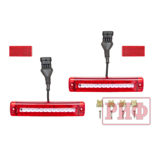 Бампер РИФ силовой задний для ГАЗ Соболь NN с фонарями, возможностью установки фаркопа, стандарт
