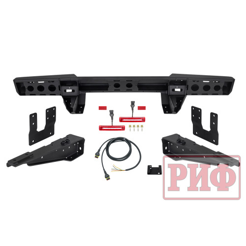 Бампер РИФ силовой задний для ГАЗ Соболь NN с фонарями, возможностью установки фаркопа, стандарт