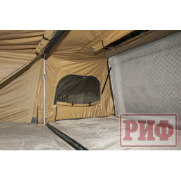 Палатка на крышу автомобиля РИФ Hard RT03-140, корпус черный, тент песочный