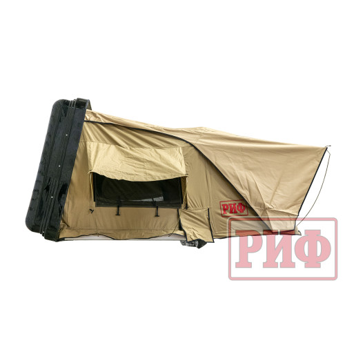 Палатка на крышу автомобиля РИФ Hard RT03-140, корпус черный, тент песочный