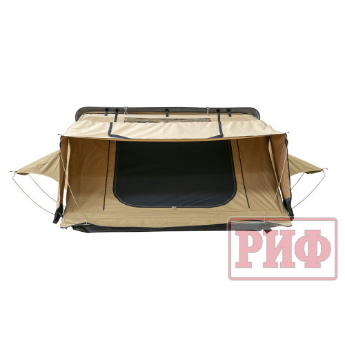 Палатка на крышу автомобиля РИФ Hard RT03-140, корпус черный, тент песочный