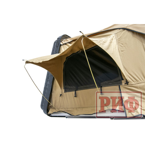 Палатка на крышу автомобиля РИФ Hard RT03-140, корпус черный, тент песочный