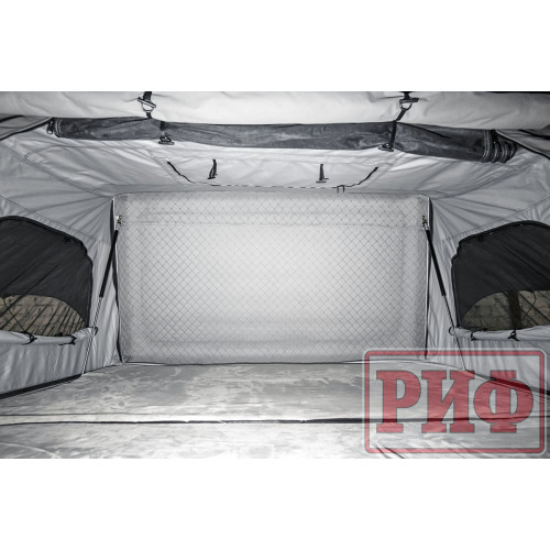 Палатка на крышу автомобиля РИФ Hard RT03-140, корпус черный, тент серый