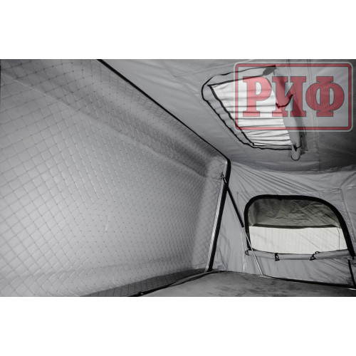 Палатка на крышу автомобиля РИФ Hard RT03-140, корпус черный, тент серый
