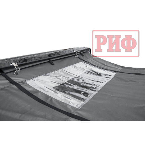 Палатка на крышу автомобиля РИФ Hard RT03-140, корпус черный, тент серый