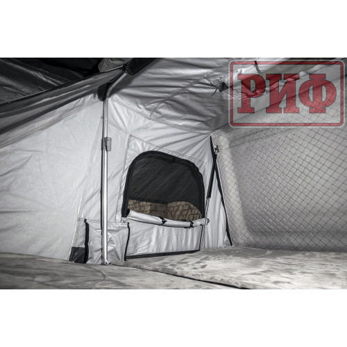 Палатка на крышу автомобиля РИФ Hard RT03-140, корпус черный, тент серый