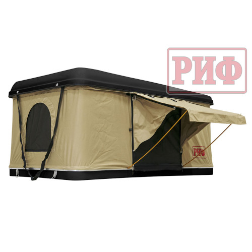 Палатка на крышу автомобиля РИФ Hard RT04-125, корпус черный, тент песочный