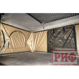 Палатка на крышу автомобиля РИФ Hard RT04-125, корпус белый, тент песочный