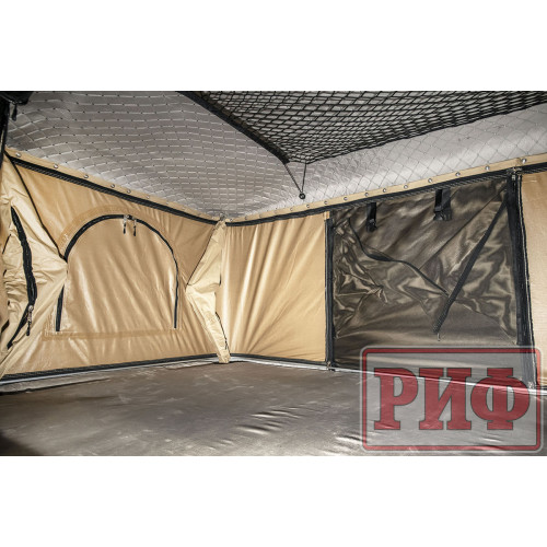 Палатка на крышу автомобиля РИФ Hard RT04-125, корпус белый, тент песочный