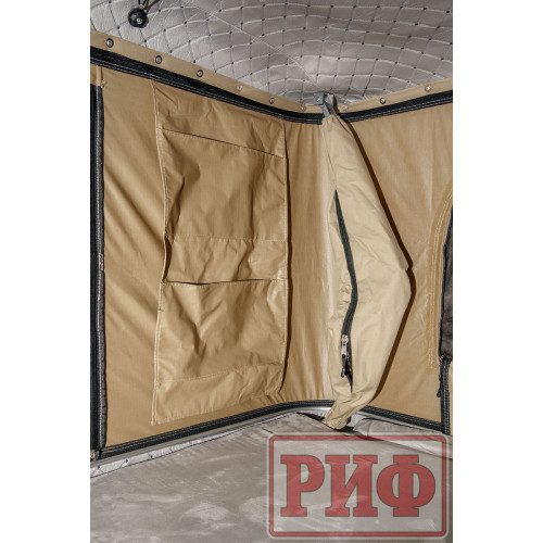 Палатка на крышу автомобиля РИФ Hard RT04-125, корпус белый, тент песочный