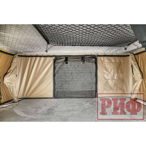 Палатка на крышу автомобиля РИФ Hard RT04-125, корпус белый, тент песочный