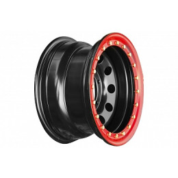 Диск усиленный УАЗ стальной черный 5x139,7 8xR15 d110 ET-19 с псевдо бедлоком (красный)