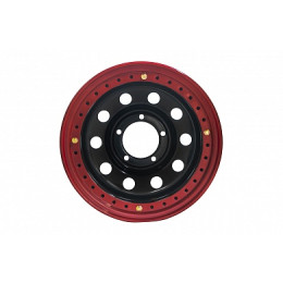 Диск усиленный УАЗ стальной черный 5x139,7 8xR16 d110 ET-19 с двойным бедлоком (красный)
