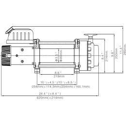 Лебёдка электрическая (индустр.) 12V Runva 17500 lbs 7930 кг (уцененная)