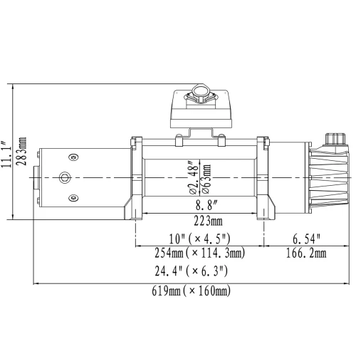 Лебёдка электрическая двухскоростная 12V Runva 10000 lbs 4500 кг