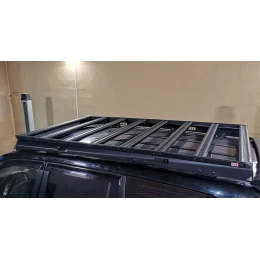 Багажник экспедиционный (платформа) алюминиевый РИФ 1150x2080 мм для Toyota Land Cruiser Prado 120 (с крепежом)