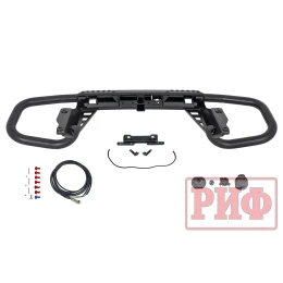 Бампер РИФ силовой задний Toyota Land Cruiser Prado 150 c квадратом под фаркоп