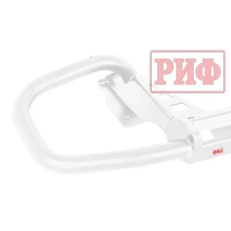 Бампер РИФ силовой задний Toyota Land Cruiser Prado 150 c квадратом под фаркоп (белый)