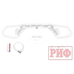 Бампер РИФ силовой задний Toyota Land Cruiser Prado 150 c квадратом под фаркоп (белый)