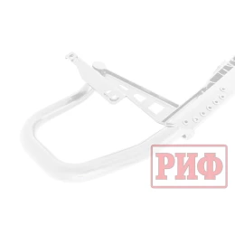 Бампер РИФ силовой задний Toyota Land Cruiser Prado 150 c квадратом под фаркоп (белый)